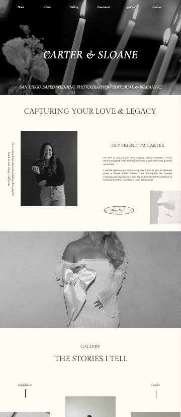 Luxury Black & White Showit Website Template